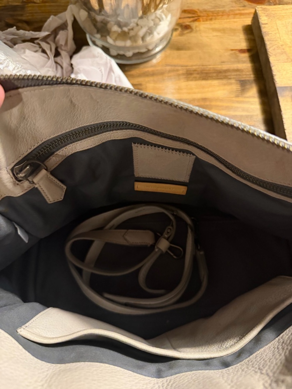 Reed Krakoff Light gray  Leather Top-Handle Satchel - Picture 5 of 7